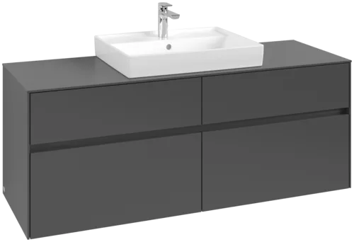 VILLEROY BOCH Collaro Vanity unit, 4 pull-out compartments, 1400 x 548 x 500 mm, Graphite / Graphite #C08400VR resmi