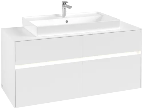 Obrázek VILLEROY BOCH Collaro toaletní skříňka, s osvětlením, 4 výsuvy, 1200 x 548 x 500 mm, bílá matná / bílá matná #C087B0MS