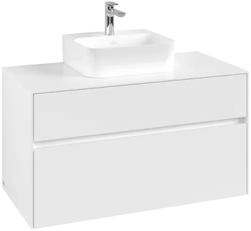 Obrázek VILLEROY BOCH Collaro toaletní skříňka, 2 výsuvy, 1000 x 548 x 500 mm, bílá matná / bílá matná #C09400MS