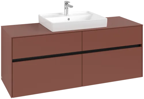 Picture of VILLEROY BOCH Collaro Vanity unit, with lighting, 4 pull-out compartments, 1400 x 548 x 500 mm, Wine Red / Wine Red #C084B0AH