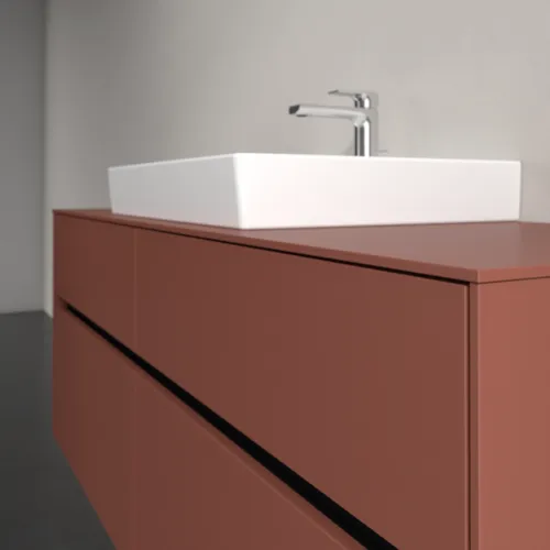 Bild von VILLEROY BOCH Collaro Waschbeckenunterschrank, mit Beleuchtung, 4 Auszüge, 1400 x 548 x 500 mm, Wine Red / Wine Red #C084B0AH