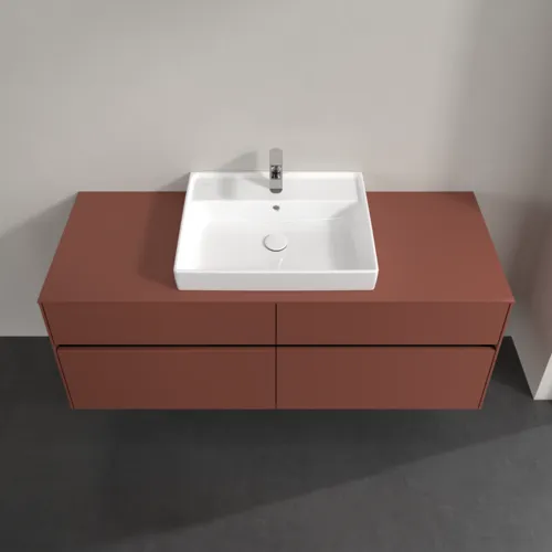 Bild von VILLEROY BOCH Collaro Waschbeckenunterschrank, mit Beleuchtung, 4 Auszüge, 1400 x 548 x 500 mm, Wine Red / Wine Red #C084B0AH
