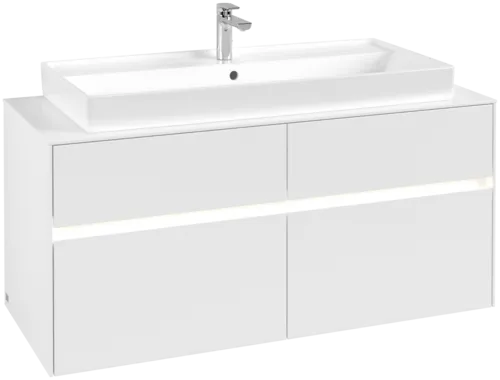 Obrázek VILLEROY BOCH Collaro toaletní skříňka, s osvětlením, 4 výsuvy, 1200 x 548 x 500 mm, bílá matná / bílá matná #C091B0MS