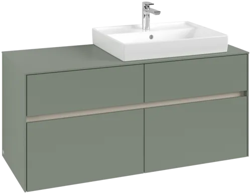 VILLEROY BOCH Collaro Vanity unit, with lighting, 4 pull-out compartments, 1200 x 548 x 500 mm, Soft Green / Soft Green #C083B0AF resmi