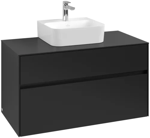 Obrázek VILLEROY BOCH Collaro toaletní skříňka, s osvětlením, 2 výsuvy, 1000 x 548 x 500 mm, Volcano Black / Volcano Black #C094B0VL