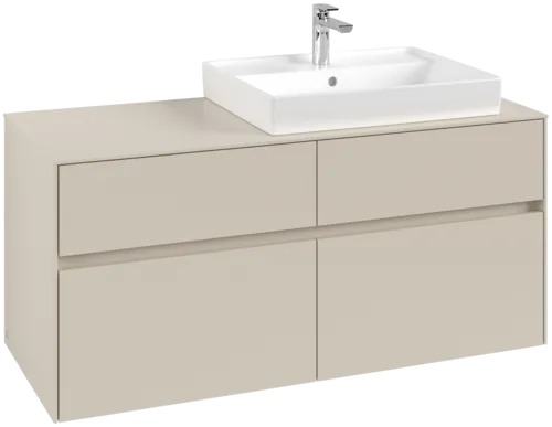 VILLEROY BOCH Collaro Vanity unit, 4 pull-out compartments, 1200 x 548 x 500 mm, Cashmere Grey / Cashmere Grey #C08300VN resmi