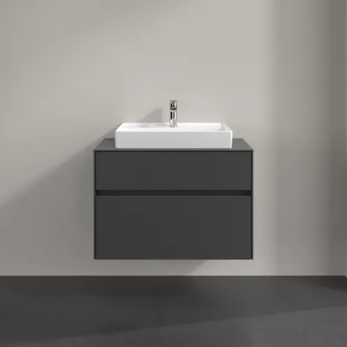 Bild von VILLEROY BOCH Collaro Waschbeckenunterschrank, mit Beleuchtung, 2 Auszüge, 800 x 548 x 500 mm, Graphite / Graphite #C080B0VR