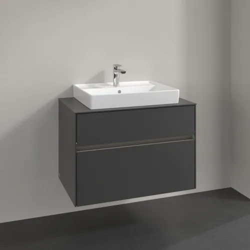 Bild von VILLEROY BOCH Collaro Waschbeckenunterschrank, mit Beleuchtung, 2 Auszüge, 800 x 548 x 500 mm, Graphite / Graphite #C080B0VR