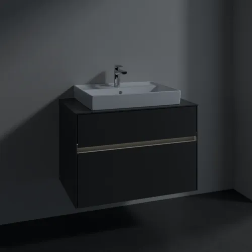 Bild von VILLEROY BOCH Collaro Waschbeckenunterschrank, mit Beleuchtung, 2 Auszüge, 800 x 548 x 500 mm, Graphite / Graphite #C080B0VR