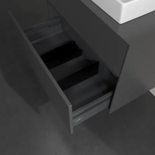 Bild von VILLEROY BOCH Collaro Waschbeckenunterschrank, mit Beleuchtung, 2 Auszüge, 800 x 548 x 500 mm, Graphite / Graphite #C080B0VR