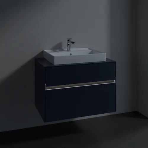 Bild von VILLEROY BOCH Collaro Waschbeckenunterschrank, mit Beleuchtung, 2 Auszüge, 800 x 548 x 500 mm, Marine Blue / Marine Blue #C080B0VQ