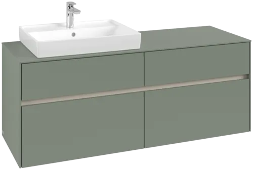 Picture of VILLEROY BOCH Collaro Vanity unit, 4 pull-out compartments, 1400 x 548 x 500 mm, Soft Green / Soft Green #C08500AF