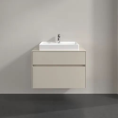 Bild von VILLEROY BOCH Collaro Waschbeckenunterschrank, mit Beleuchtung, 2 Auszüge, 800 x 548 x 500 mm, Cashmere Grey / Cashmere Grey #C080B0VN