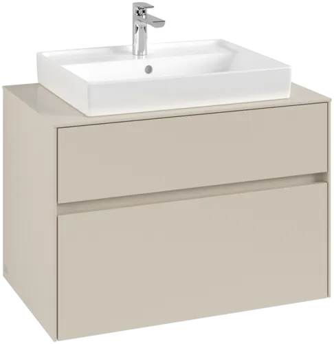VILLEROY BOCH Collaro Vanity unit, with lighting, 2 pull-out compartments, 800 x 548 x 500 mm, Cashmere Grey / Cashmere Grey #C080B0VN resmi