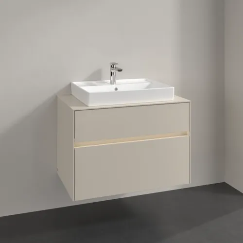 Bild von VILLEROY BOCH Collaro Waschbeckenunterschrank, mit Beleuchtung, 2 Auszüge, 800 x 548 x 500 mm, Cashmere Grey / Cashmere Grey #C080B0VN