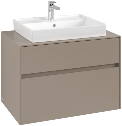 VILLEROY BOCH Collaro Vanity unit, with lighting, 2 pull-out compartments, 800 x 548 x 500 mm, Taupe / Taupe #C080B0VM resmi