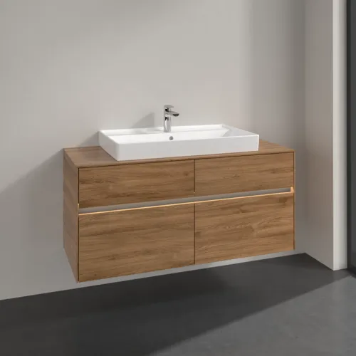 VILLEROY BOCH Collaro Waschbeckenunterschrank, mit Beleuchtung, 4 Auszüge, 1200 x 548 x 500 mm, Kansas Oak #C087B0RH, Bild 2