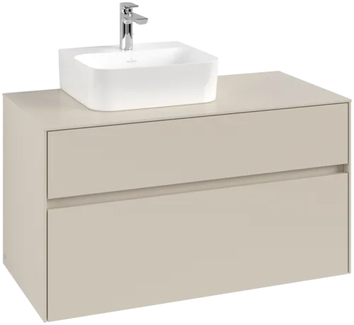 Picture of VILLEROY BOCH Collaro Vanity unit, with lighting, 2 pull-out compartments, 1000 x 548 x 500 mm, Cashmere Grey / Cashmere Grey #C095B0VN