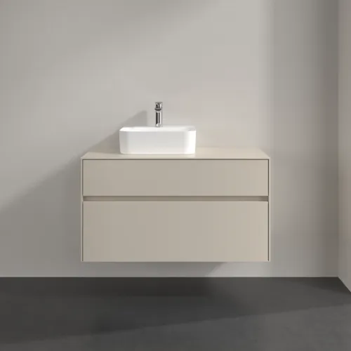 VILLEROY BOCH Collaro Waschbeckenunterschrank, mit Beleuchtung, 2 Auszüge, 1000 x 548 x 500 mm, Cashmere Grey / Cashmere Grey #C095B0VN, Bild 3
