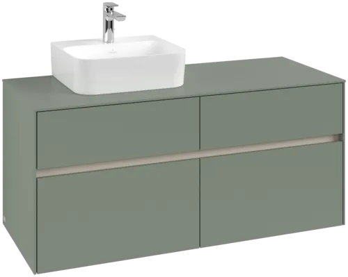 VILLEROY BOCH Collaro Vanity unit, with lighting, 4 pull-out compartments, 1200 x 548 x 500 mm, Soft Green / Soft Green #C098B0AF resmi