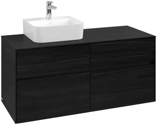 Picture of VILLEROY BOCH Collaro Vanity unit, with lighting, 4 pull-out compartments, 1200 x 548 x 500 mm, Black Oak / Black Oak #C098B0AB