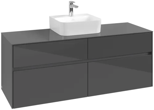 Obrázek VILLEROY BOCH Toaletní skříňka Collaro, 4 výsuvy, 1400 x 548 x 500 mm, lesklá šedá / lesklá šedá #C10000FP