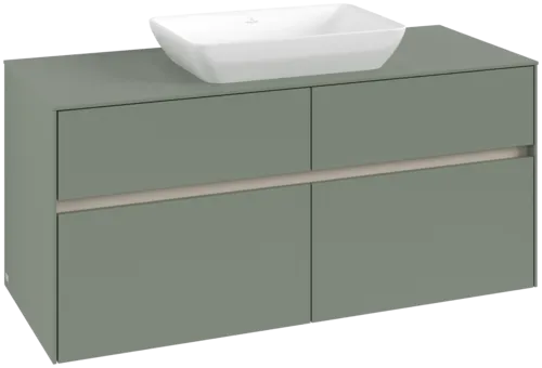 VILLEROY BOCH Collaro Vanity unit, with lighting, 4 pull-out compartments, 1200 x 548 x 500 mm, Soft Green / Soft Green #C112B0AF resmi
