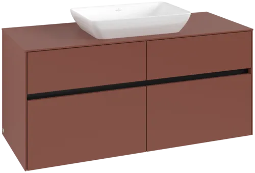 VILLEROY BOCH Collaro Vanity unit, with lighting, 4 pull-out compartments, 1200 x 548 x 500 mm, Wine Red / Wine Red #C112B0AH resmi