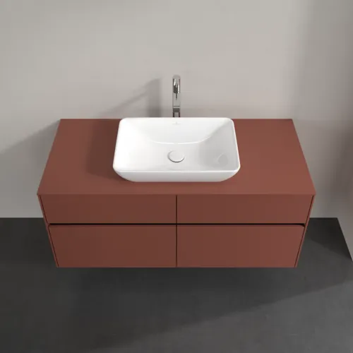 Bild von VILLEROY BOCH Collaro Waschbeckenunterschrank, mit Beleuchtung, 4 Auszüge, 1200 x 548 x 500 mm, Wine Red / Wine Red #C112B0AH