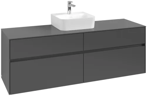 Picture of VILLEROY BOCH Collaro Vanity unit, 4 pull-out compartments, 1600 x 548 x 500 mm, Graphite / Graphite #C10400VR
