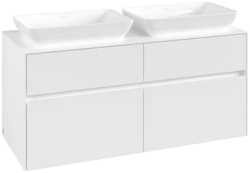 Obrázek VILLEROY BOCH Collaro toaletní skříňka, s osvětlením, 4 výsuvy, 1200 x 548 x 500 mm, bílá matná / bílá matná #C115B0MS