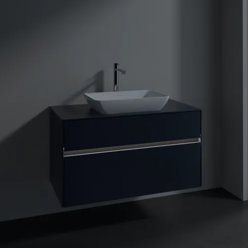 VILLEROY BOCH Collaro Waschbeckenunterschrank, mit Beleuchtung, 2 Auszüge, 1000 x 548 x 500 mm, Marine Blue / Marine Blue #C109B0VQ, Bild 5
