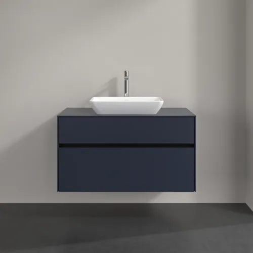 VILLEROY BOCH Collaro Waschbeckenunterschrank, mit Beleuchtung, 2 Auszüge, 1000 x 548 x 500 mm, Marine Blue / Marine Blue #C109B0VQ, Bild 3
