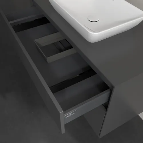 Bild von VILLEROY BOCH Collaro Waschbeckenunterschrank, mit Beleuchtung, 2 Auszüge, 1000 x 548 x 500 mm, Graphite / Graphite #C109B0VR