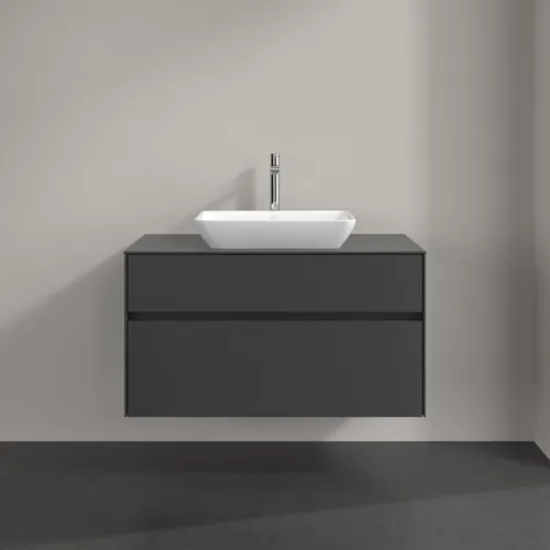 Bild von VILLEROY BOCH Collaro Waschbeckenunterschrank, mit Beleuchtung, 2 Auszüge, 1000 x 548 x 500 mm, Graphite / Graphite #C109B0VR