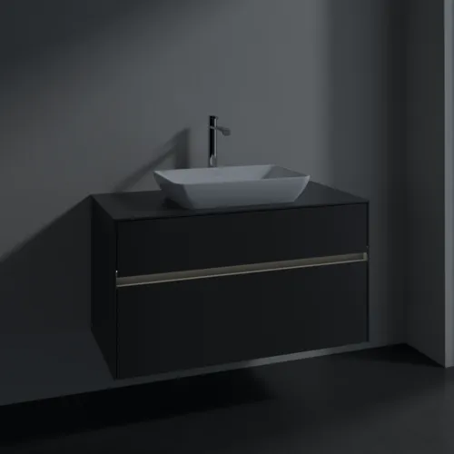 Bild von VILLEROY BOCH Collaro Waschbeckenunterschrank, mit Beleuchtung, 2 Auszüge, 1000 x 548 x 500 mm, Graphite / Graphite #C109B0VR