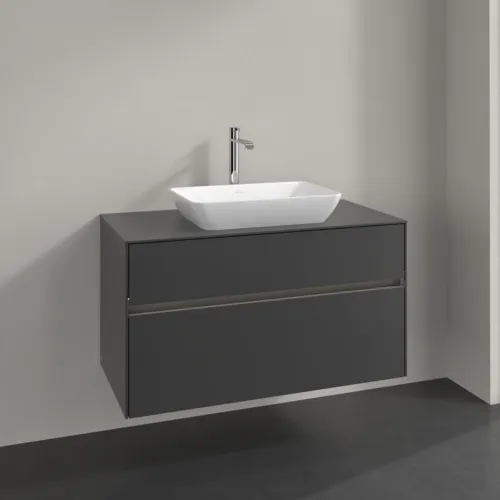 Bild von VILLEROY BOCH Collaro Waschbeckenunterschrank, mit Beleuchtung, 2 Auszüge, 1000 x 548 x 500 mm, Graphite / Graphite #C109B0VR