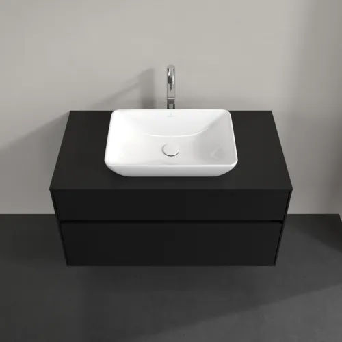 Bild von VILLEROY BOCH Collaro Waschbeckenunterschrank, mit Beleuchtung, 2 Auszüge, 1000 x 548 x 500 mm, Volcano Black / Volcano Black #C109B0VL