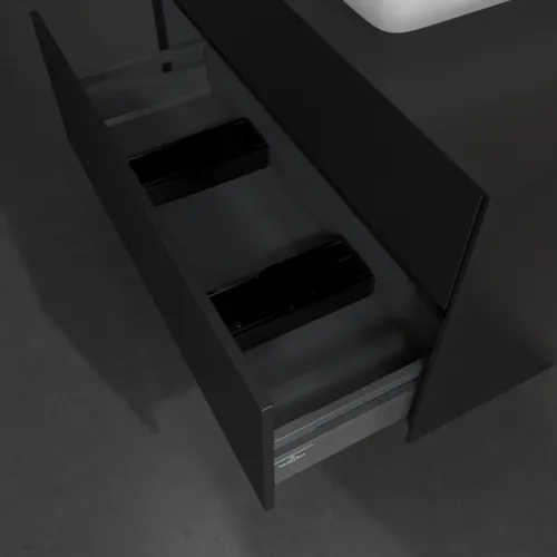 Bild von VILLEROY BOCH Collaro Waschbeckenunterschrank, mit Beleuchtung, 2 Auszüge, 1000 x 548 x 500 mm, Volcano Black / Volcano Black #C109B0VL