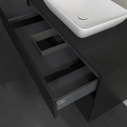 Bild von VILLEROY BOCH Collaro Waschbeckenunterschrank, mit Beleuchtung, 2 Auszüge, 1000 x 548 x 500 mm, Volcano Black / Volcano Black #C109B0VL