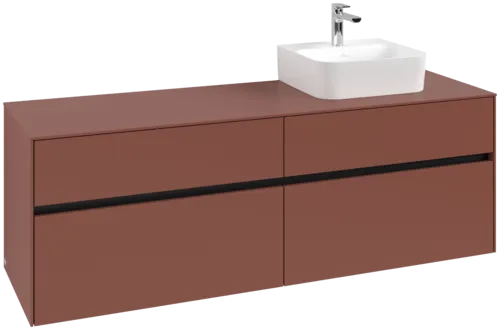 Obrázek VILLEROY BOCH Toaletní skříňka Collaro, 4 výsuvy, 1600 x 548 x 500 mm, Vínově červená / Vínově červená #C10600AH