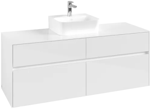 Obrázek VILLEROY BOCH Toaletní skříňka Collaro, 4 výsuvy, 1400 x 548 x 500 mm, lesklá bílá / lesklá bílá #C10000DH