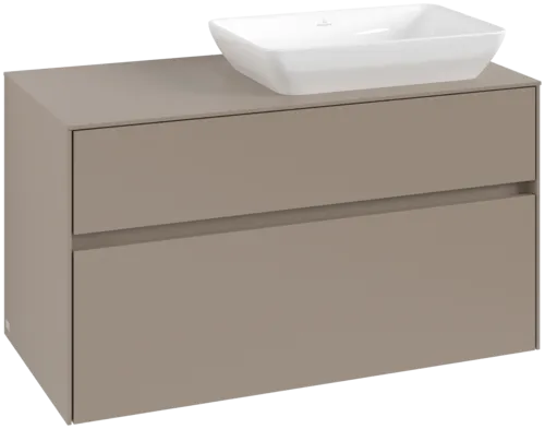 VILLEROY BOCH Collaro Vanity unit, 2 pull-out compartments, 1000 x 548 x 500 mm, Taupe / Taupe #C11100VM resmi