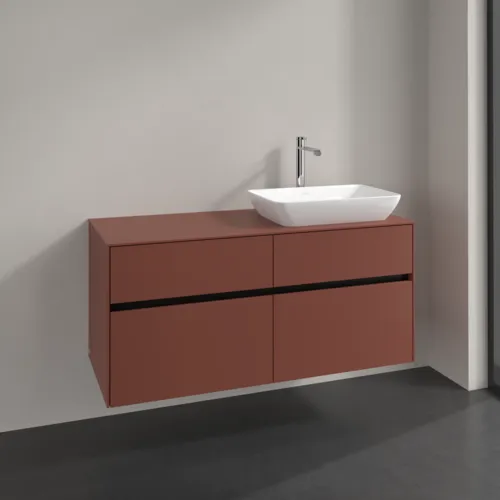 Bild von VILLEROY BOCH Collaro Waschbeckenunterschrank, 4 Auszüge, 1200 x 548 x 500 mm, Wine Red / Wine Red #C11400AH