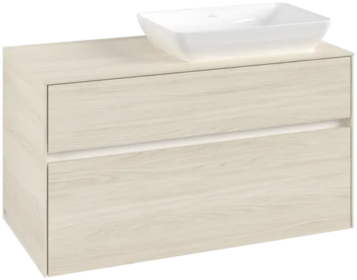 Obrázek VILLEROY BOCH Collaro Vanity unit, with lighting, 2 pull-out compartments, 1000 x 548 x 500 mm, White Oak / White Oak #C111B0AA
