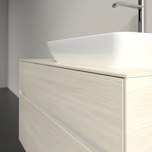 VILLEROY BOCH Collaro Waschbeckenunterschrank, mit Beleuchtung, 2 Auszüge, 1000 x 548 x 500 mm, White Oak / White Oak #C111B0AA, Bild 6