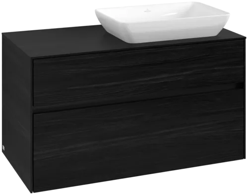 Picture of VILLEROY BOCH Collaro Vanity unit, with lighting, 2 pull-out compartments, 1000 x 548 x 500 mm, Black Oak / Black Oak #C111B0AB