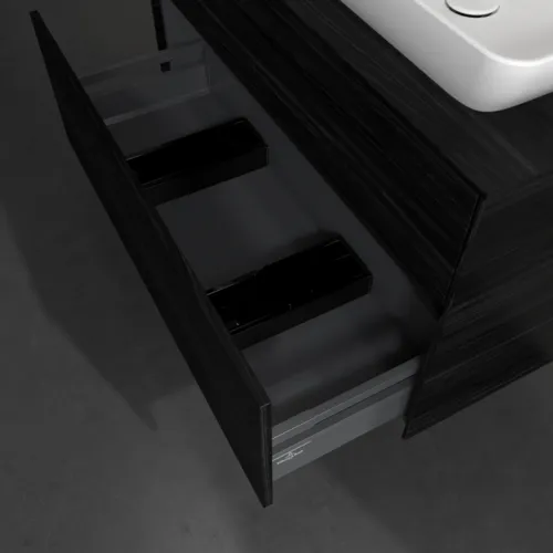 Bild von VILLEROY BOCH Collaro Waschbeckenunterschrank, mit Beleuchtung, 2 Auszüge, 1000 x 548 x 500 mm, Black Oak / Black Oak #C111B0AB