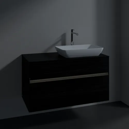 Bild von VILLEROY BOCH Collaro Waschbeckenunterschrank, mit Beleuchtung, 2 Auszüge, 1000 x 548 x 500 mm, Black Oak / Black Oak #C111B0AB