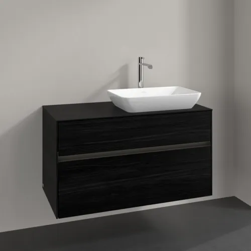 Bild von VILLEROY BOCH Collaro Waschbeckenunterschrank, mit Beleuchtung, 2 Auszüge, 1000 x 548 x 500 mm, Black Oak / Black Oak #C111B0AB